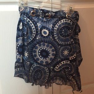 Vintage Poleci silk skirt fun print